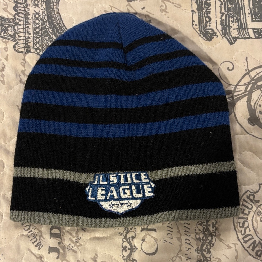 Justice League Striped Beanie